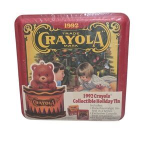 Vintage Crayola 1992 Collectible Holiday Tin